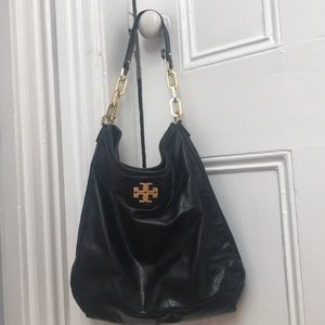 Black Leather Tory Burch purse